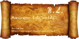 Maninger László névjegykártya