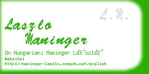 laszlo maninger business card